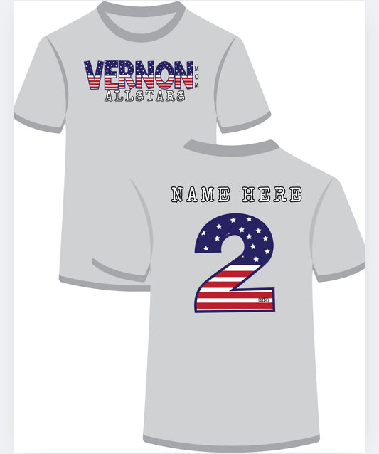 Vernon National All Stars Baseball/BackName number