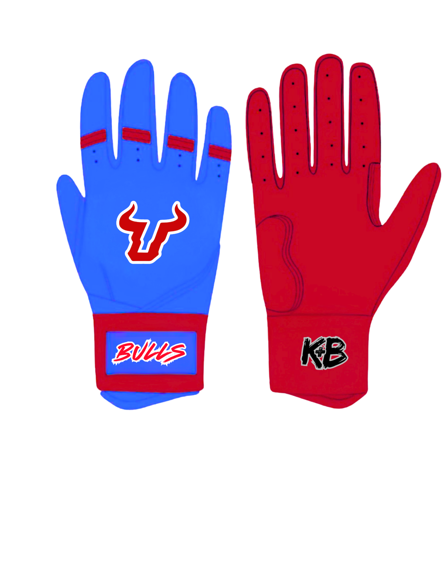 Bulls Custom Batting Gloves Blue