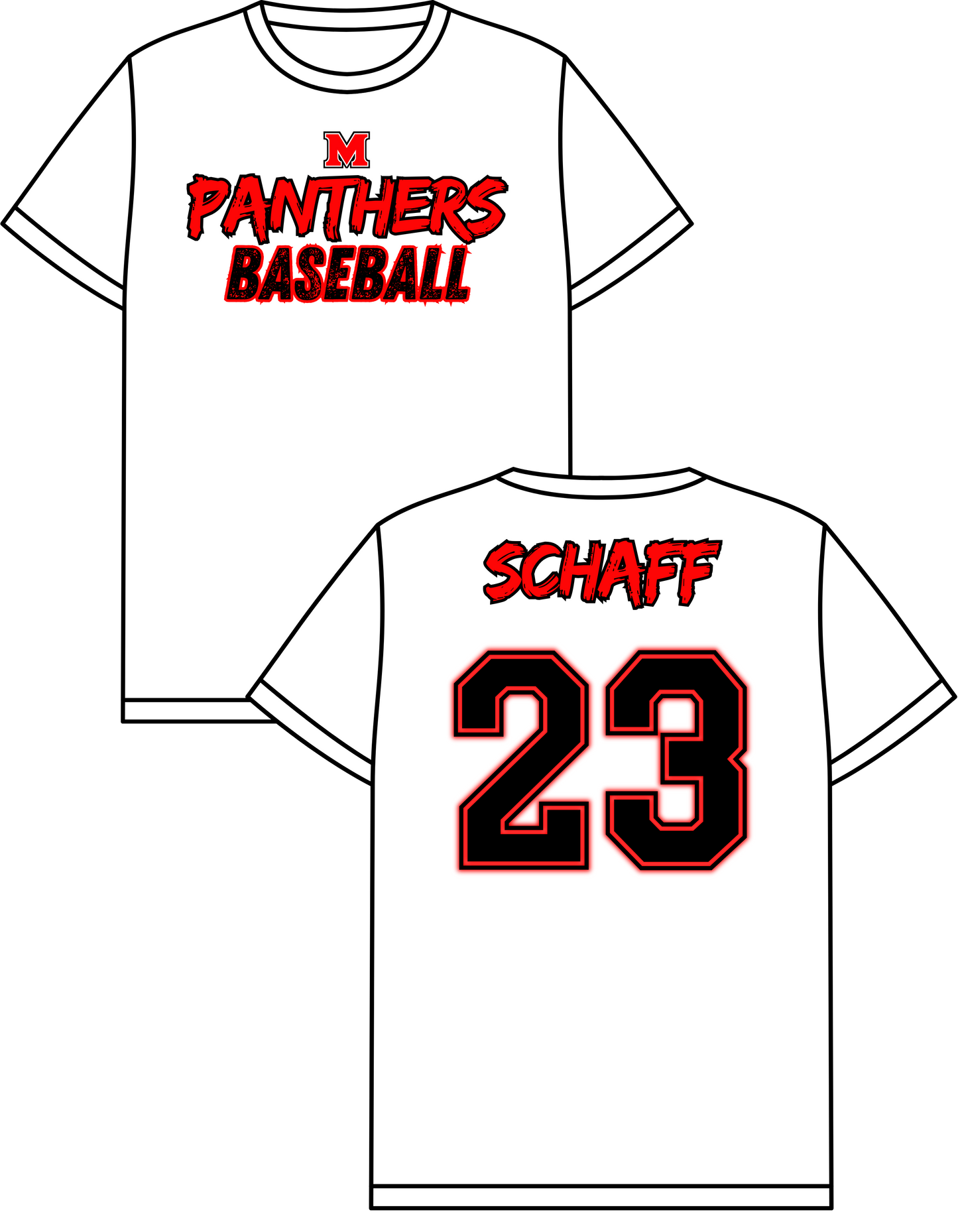 “M” Panthers Baseball (Front/Back)