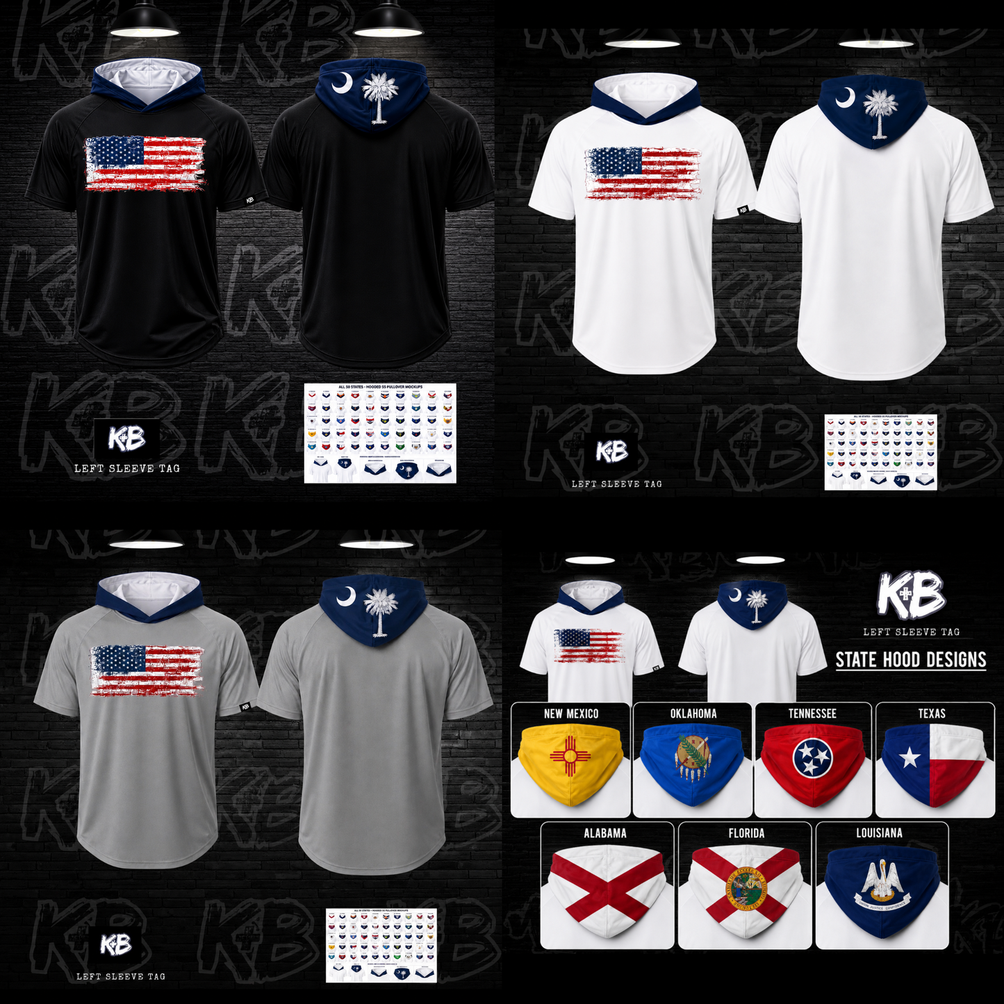 KB State Flag SS hooded pullover- drifit only