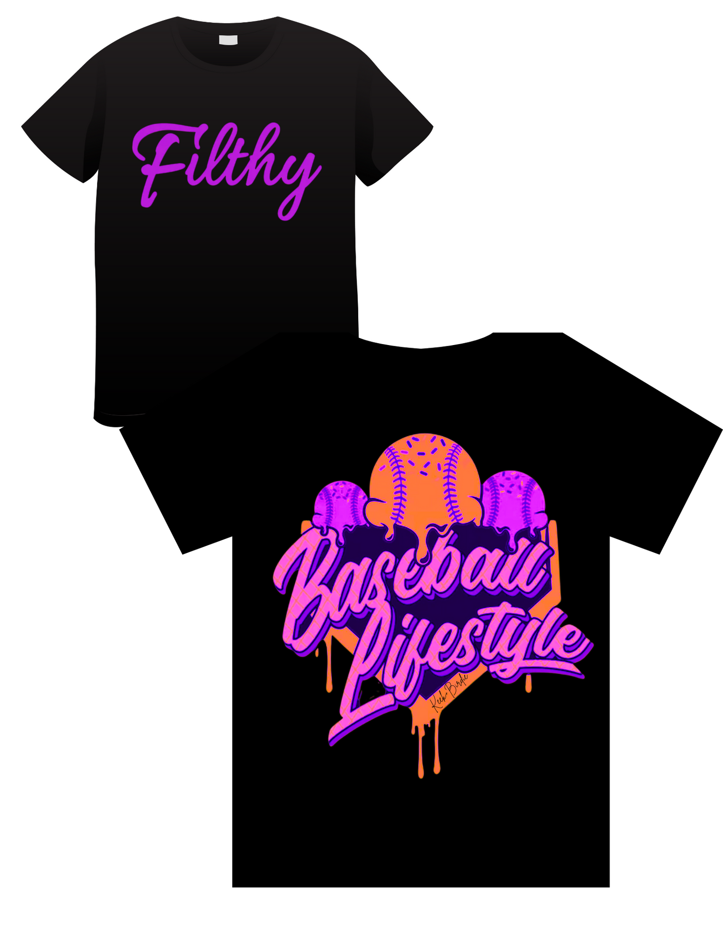 Filthy Baseball (purple/orange)