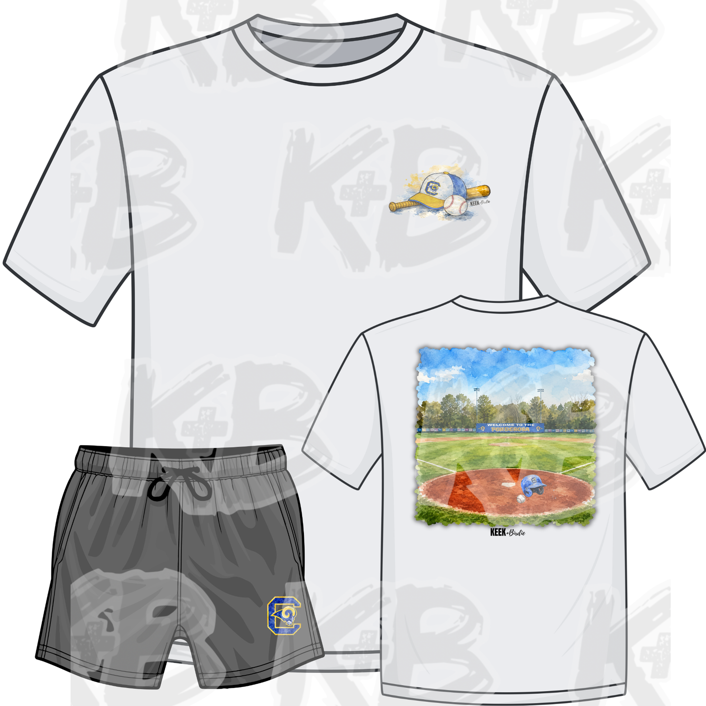 KB baseball watercolor set