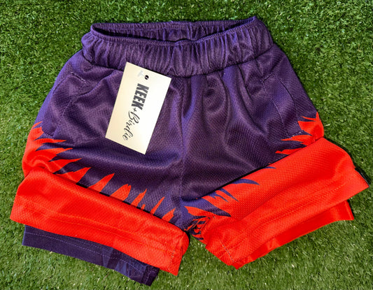 KB shorts orange/purple spikes