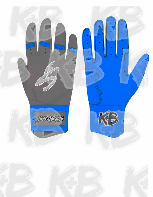 Sharks Custom Batting Gloves