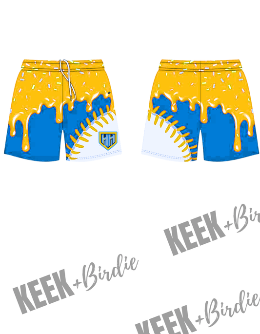 HH shorts drippy seams