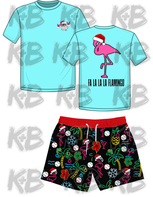 Fa la la la flamingo baseball set