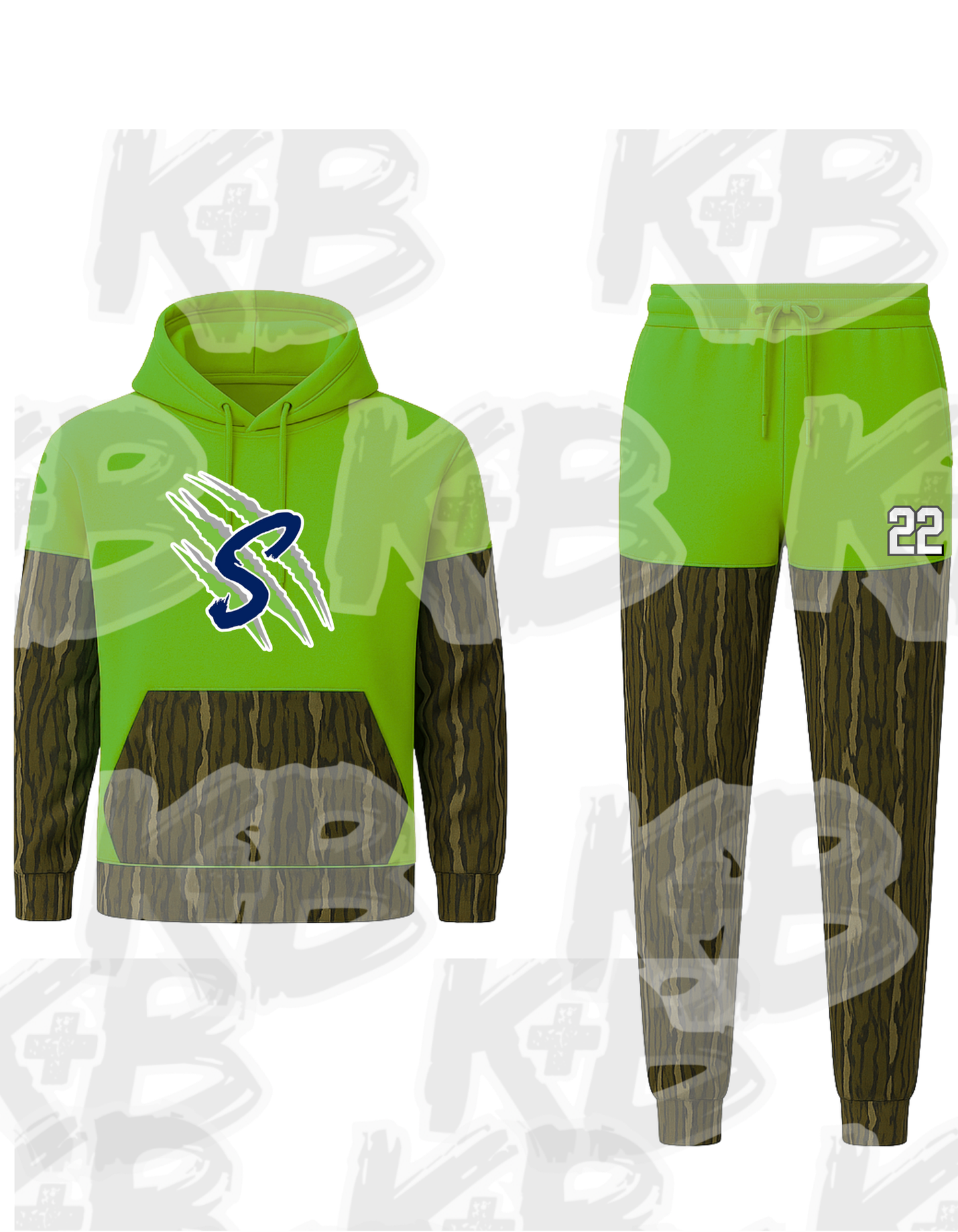 Savage Hoodie/jogger set green camo