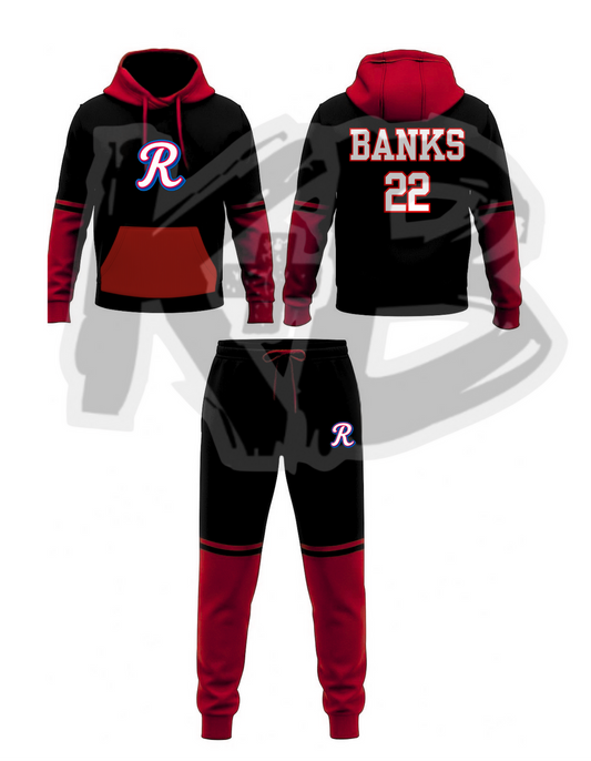 CR hoodie/jogger set red/black