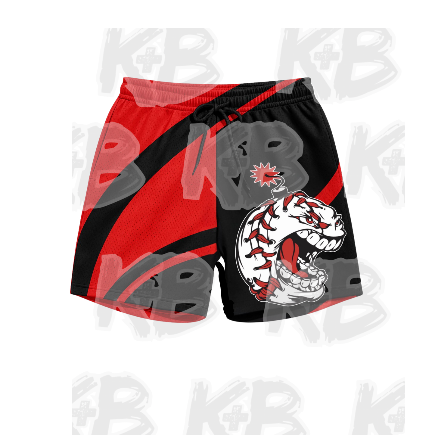 OB shorts red black