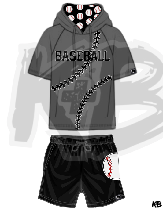 KB Hooded Baseball Tshirt + Shorts Set