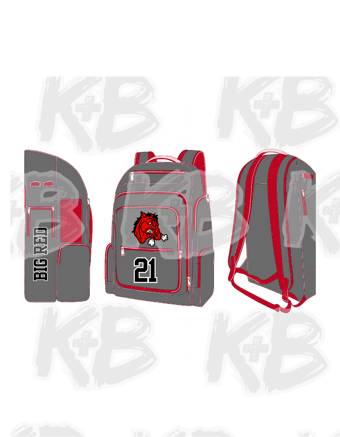 Big Red Custom Bookbag