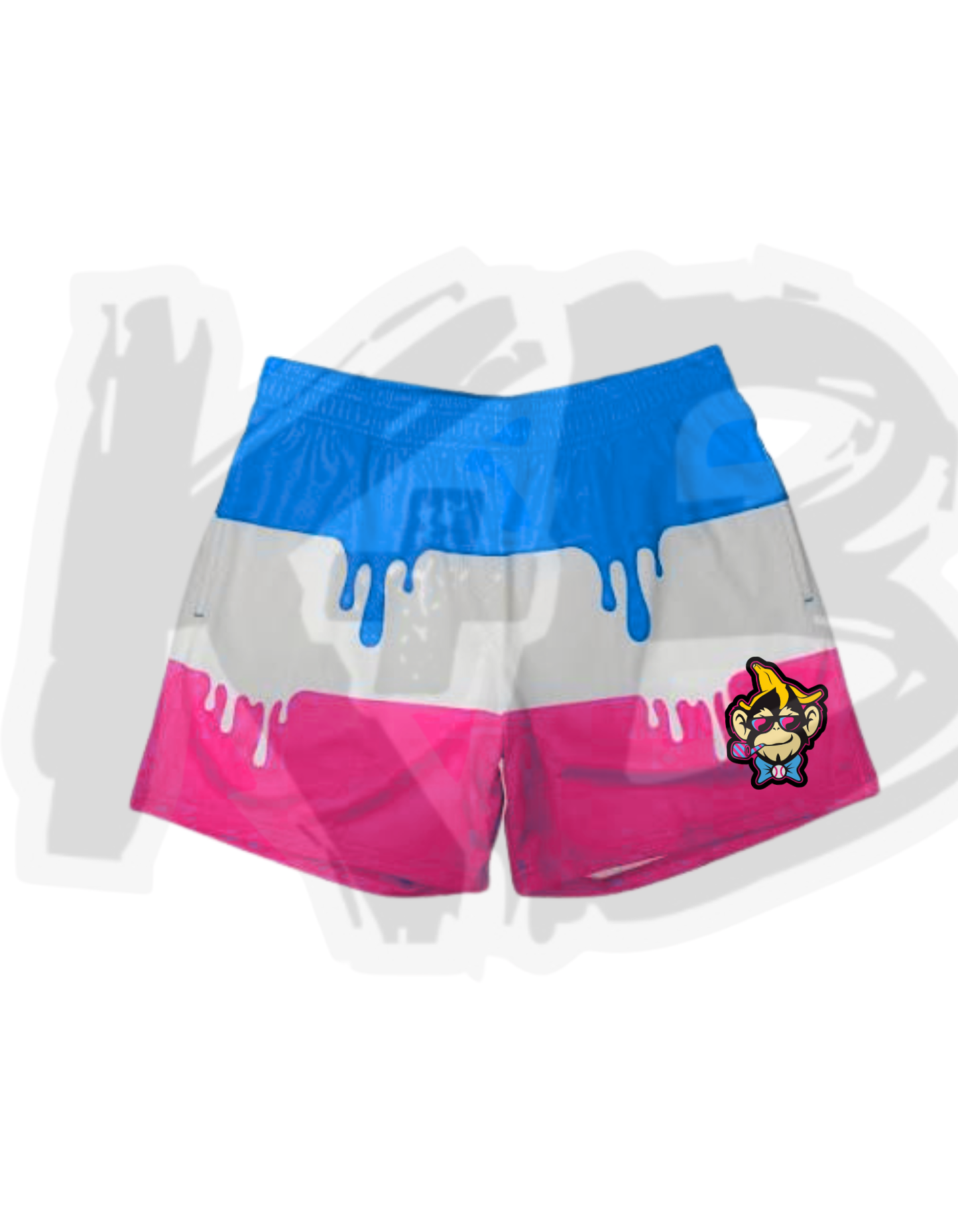 Party Animals blue white pink drip