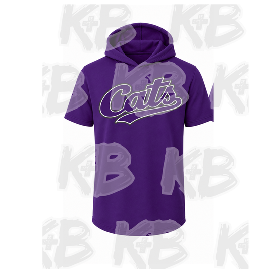 EDW traditional ss hooded shirt purple