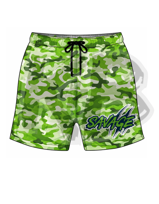 Savage green camo shorts