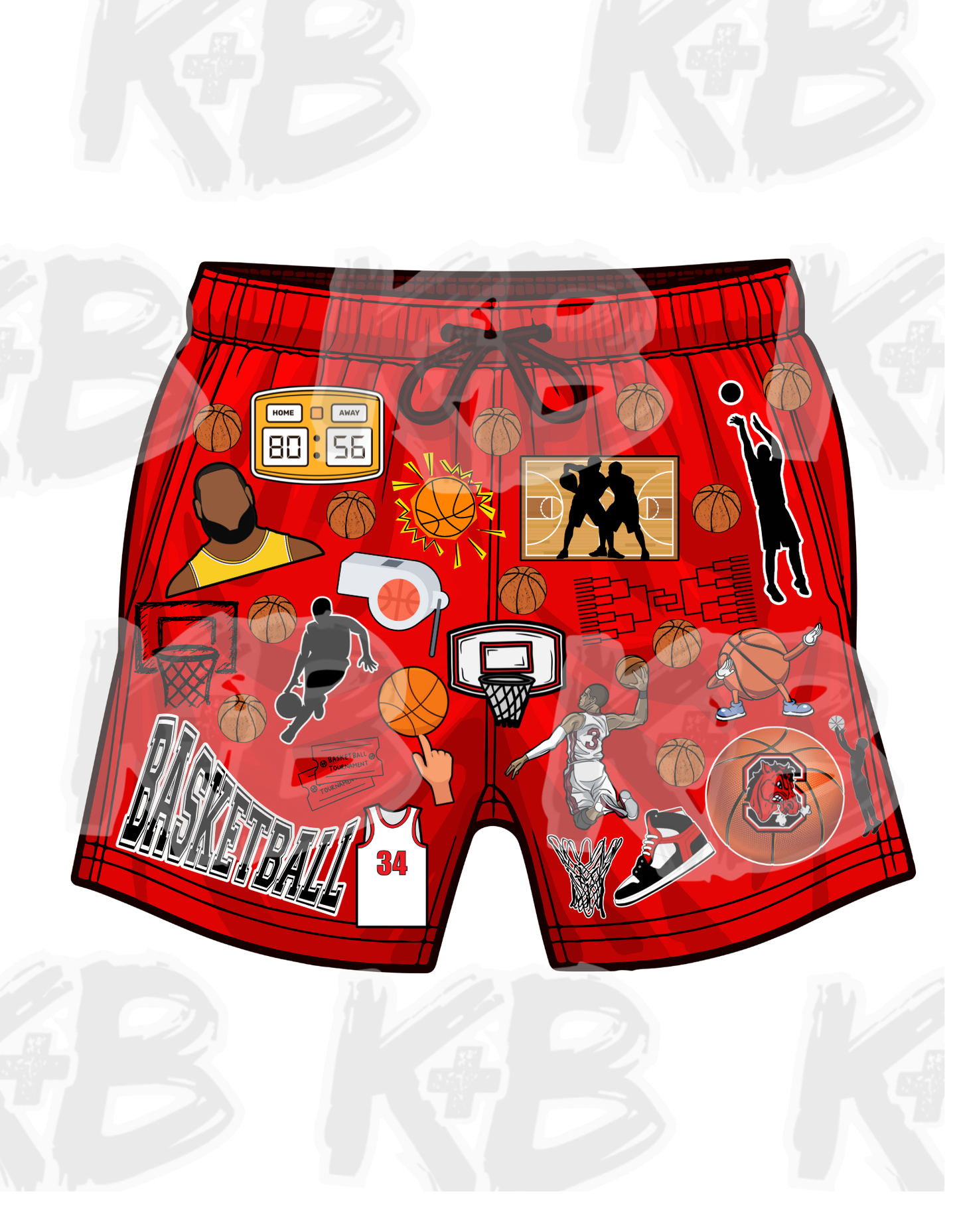 Big Red Shorts Basketball Theme