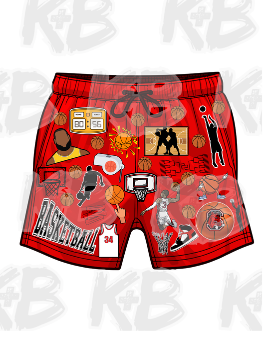 Big Red Shorts Basketball Theme