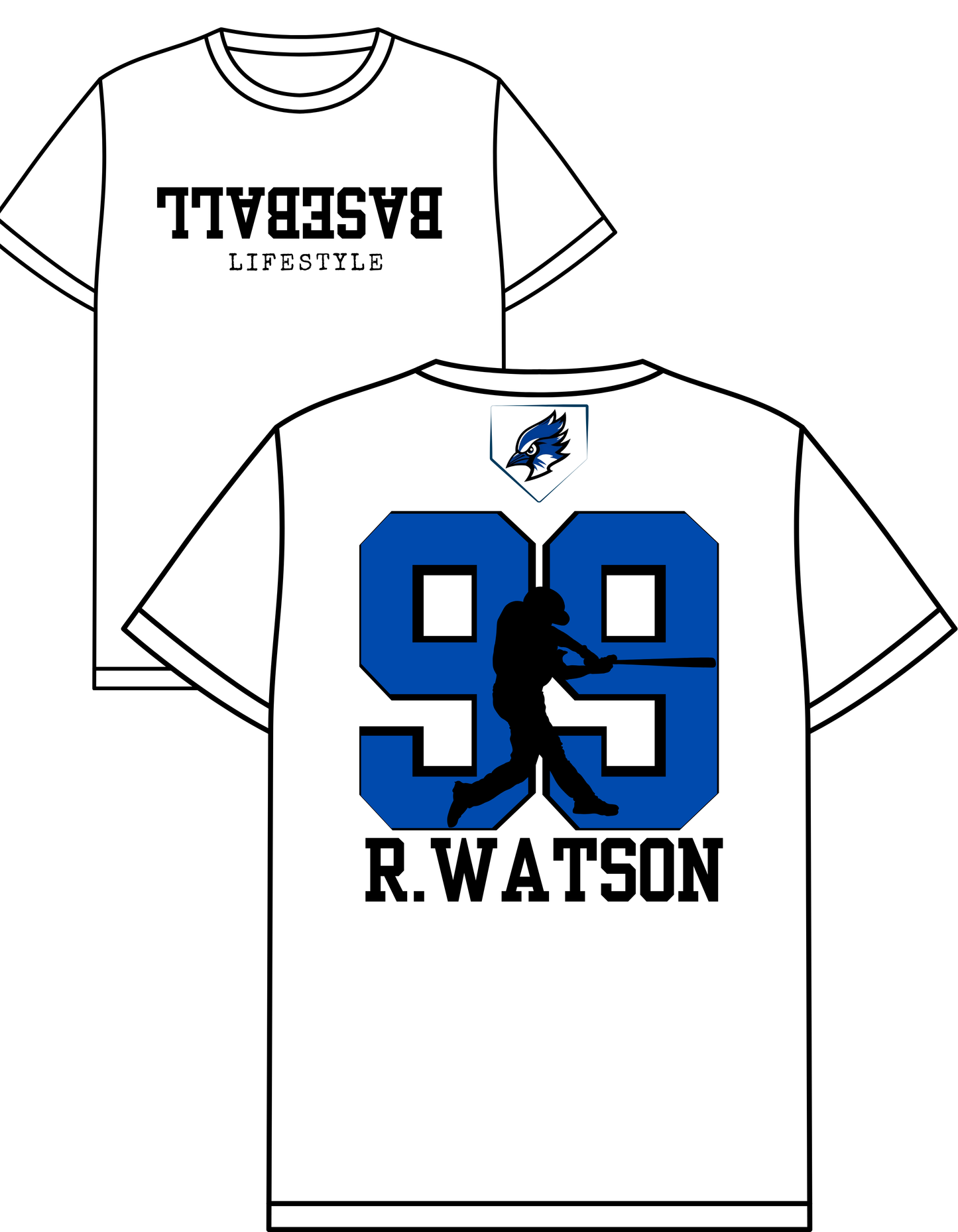 Baseball Lifestyle- Bluejays (Logo/Name/#)