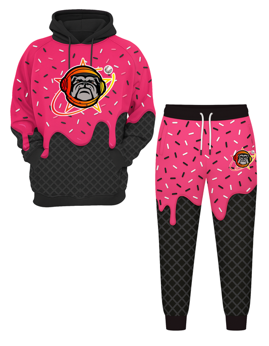 Dawgs Hoodie/Jogger Set Pink/Black Ice Cream