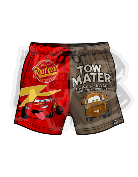 K+B Mesh Shorts RedCar/BrownWrecker