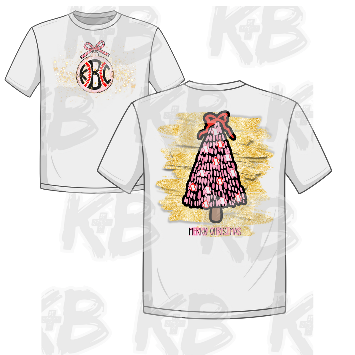 KB shirt- monogram center/large tree