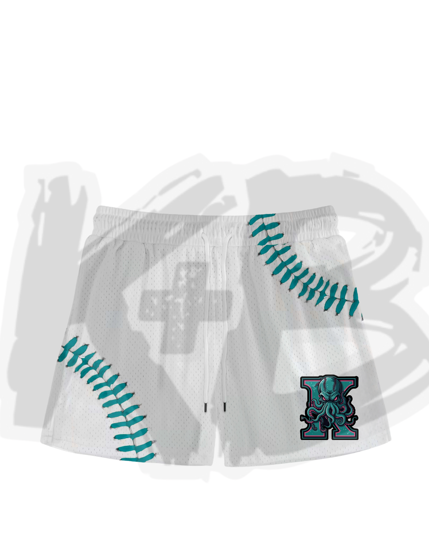 OKK shorts teal seams