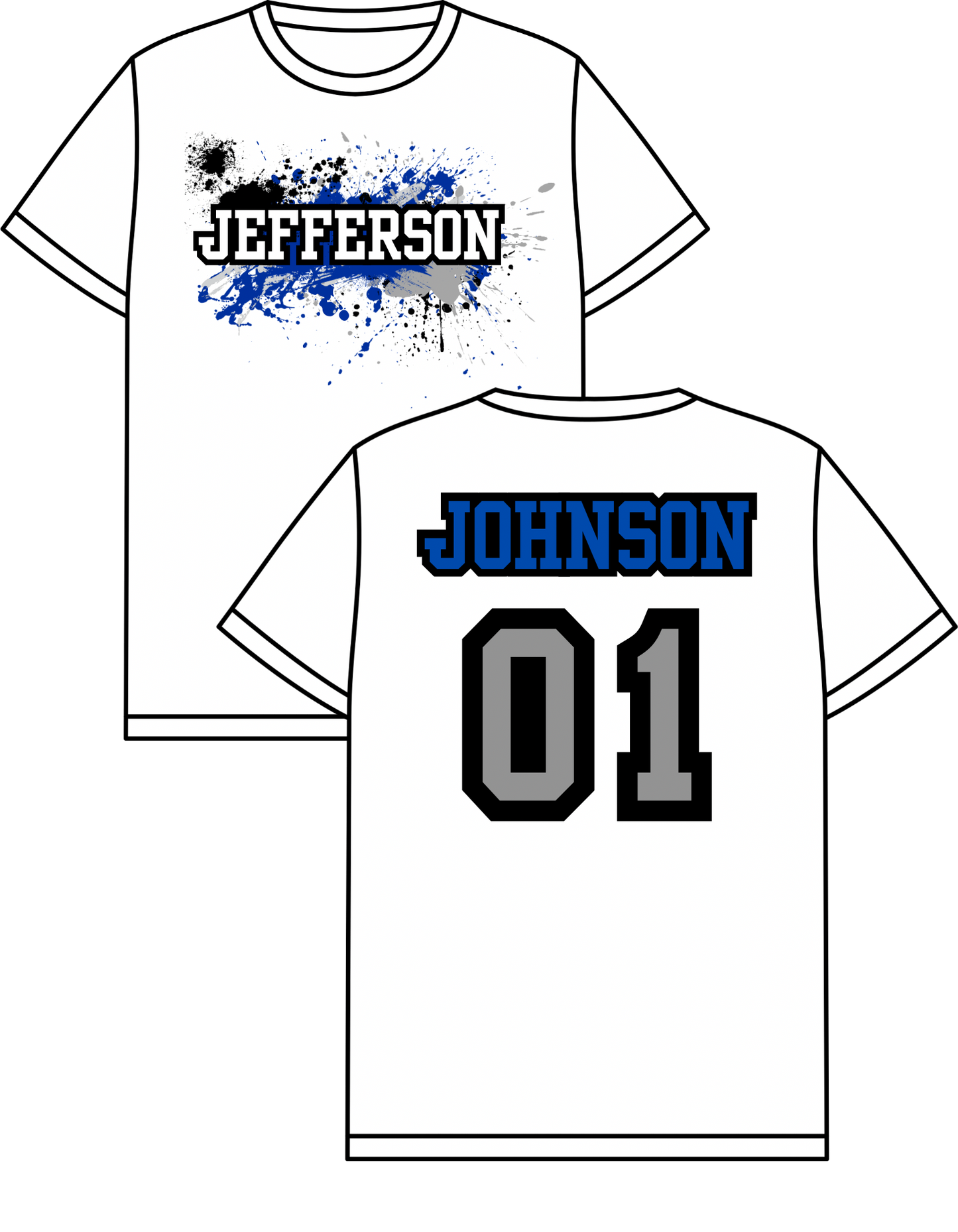 All Stars Jefferson Baseball Splatter/Name# Back