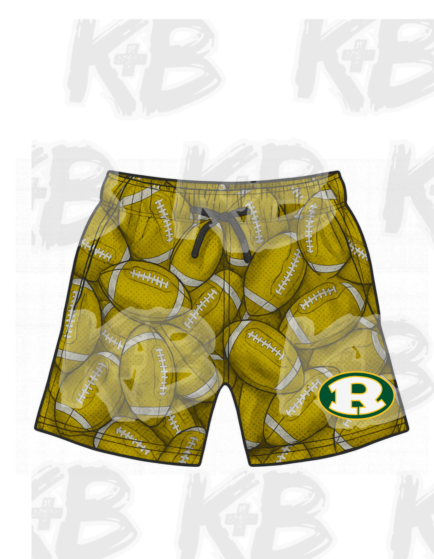 FH Shorts. Yellow footballs