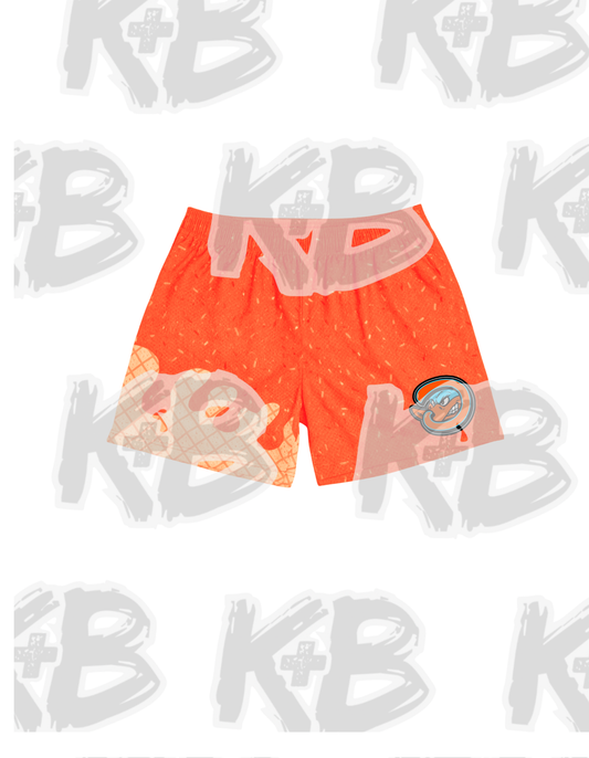 KC Ducks Ice Cream Shorts Orange