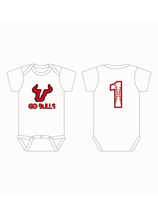 Bulls Onesie/Number