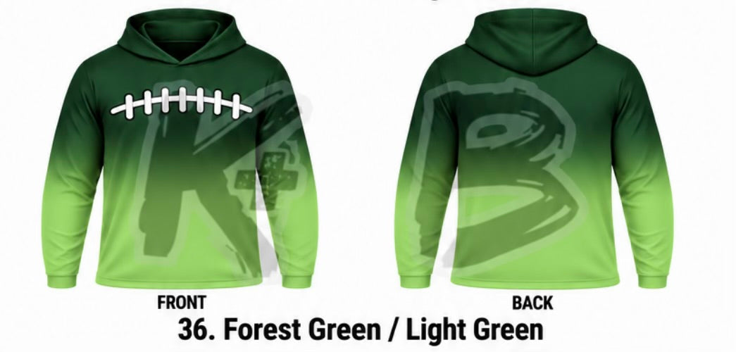 KB ombre football laces LS hooded pullover