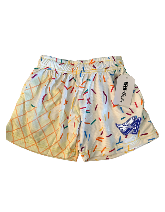 AA white sprinkle shorts