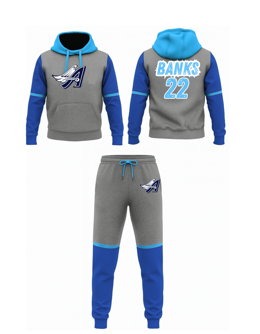 AA hoodie/jogger set royal/carolina