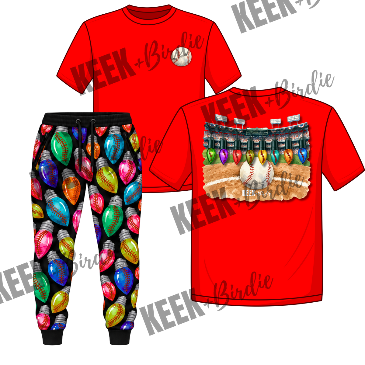 KB set Christmas baseball lights+joggers