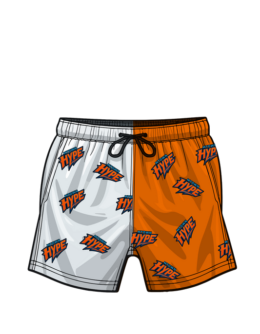 MT HYPE Shorts white/Orange scattered logo