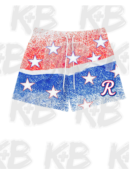 CR Shorts spray paint stars