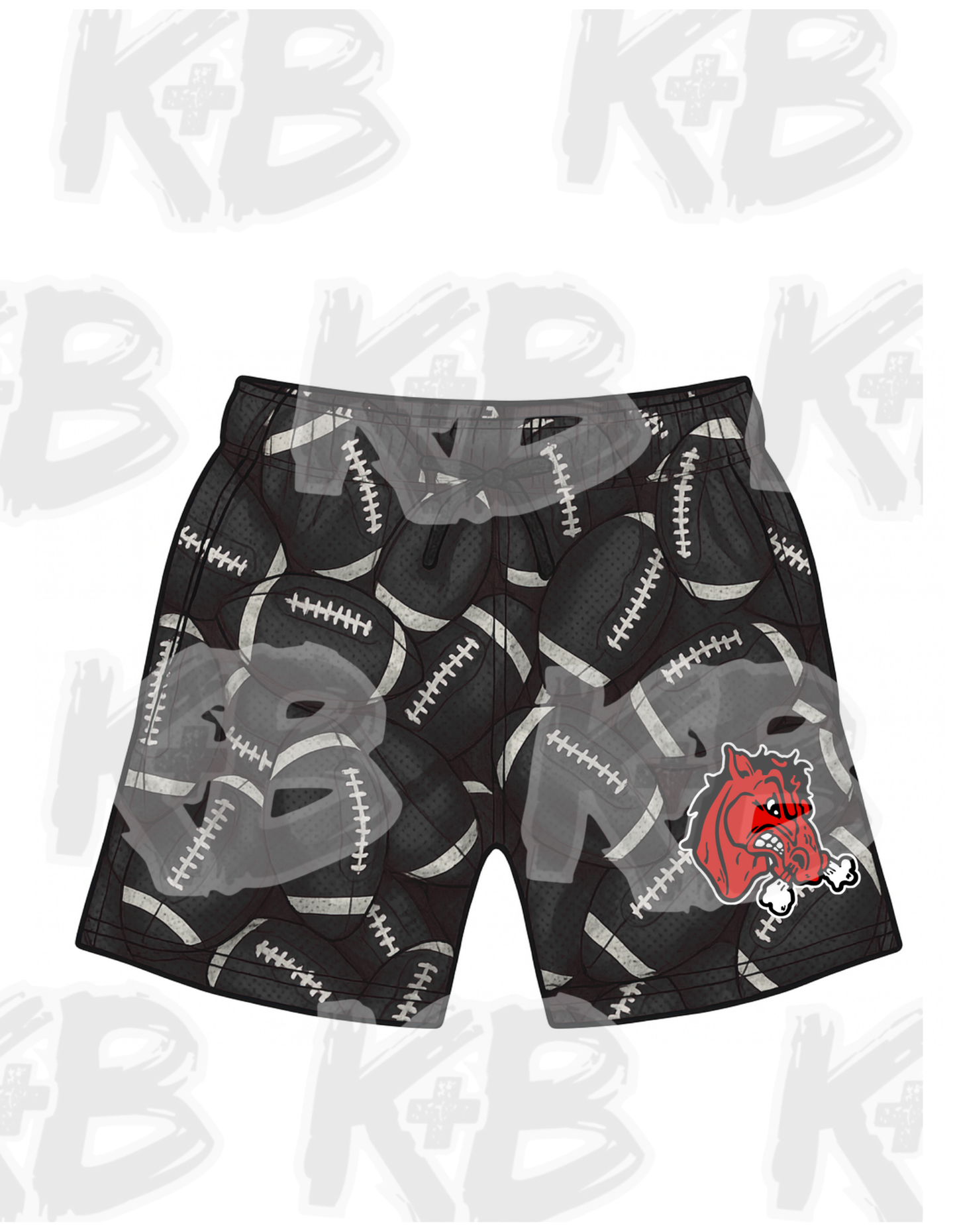 Big Red Shorts black football