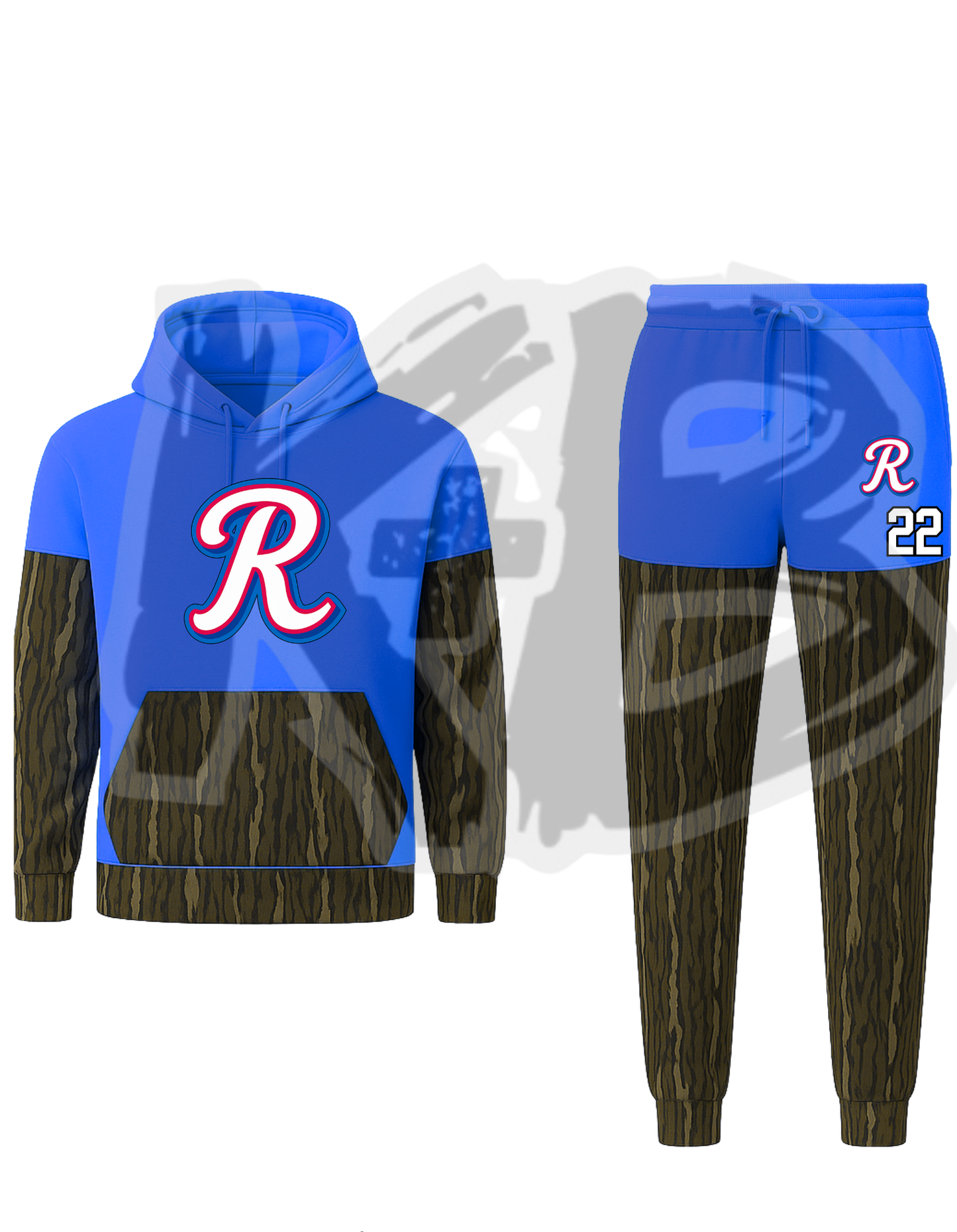 CR hoodie/jogger set camo blue