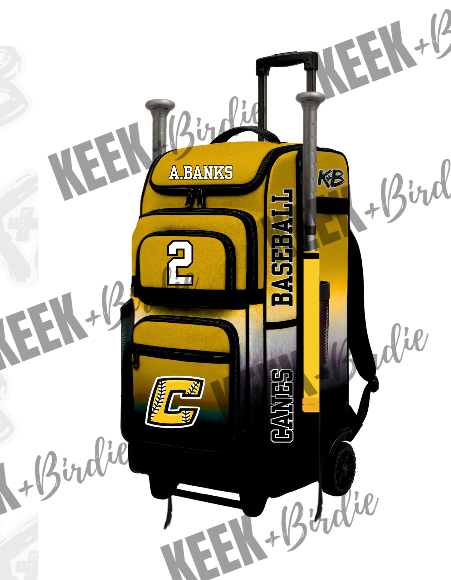 Canes Bat bag w/trolley wheels