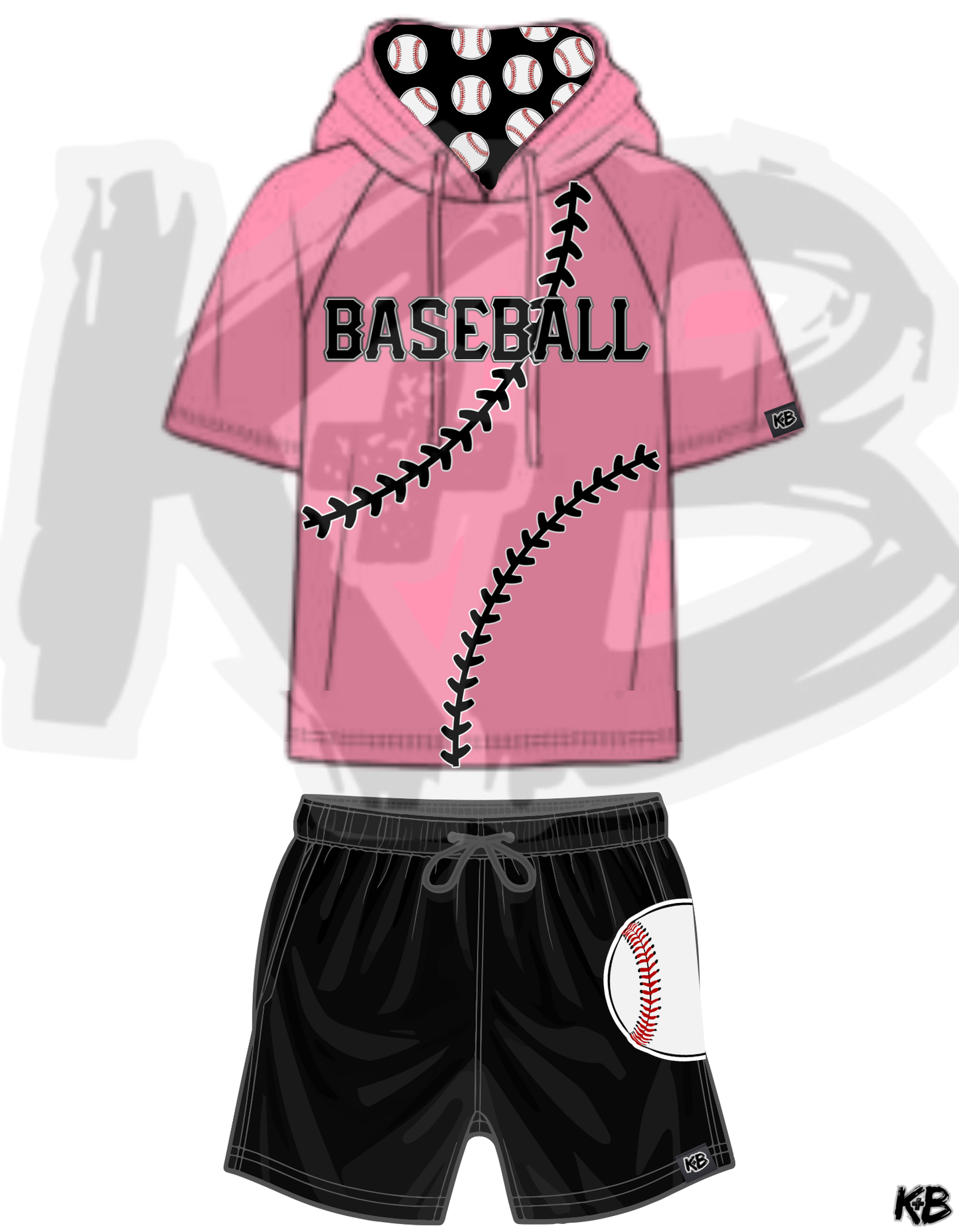 KB Hooded Baseball Tshirt + Shorts Set
