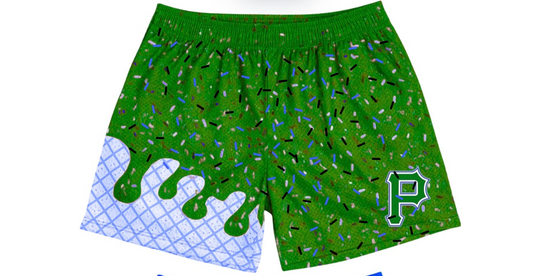 PP Ice Cream Drip Green/Blue Waffle Shorts