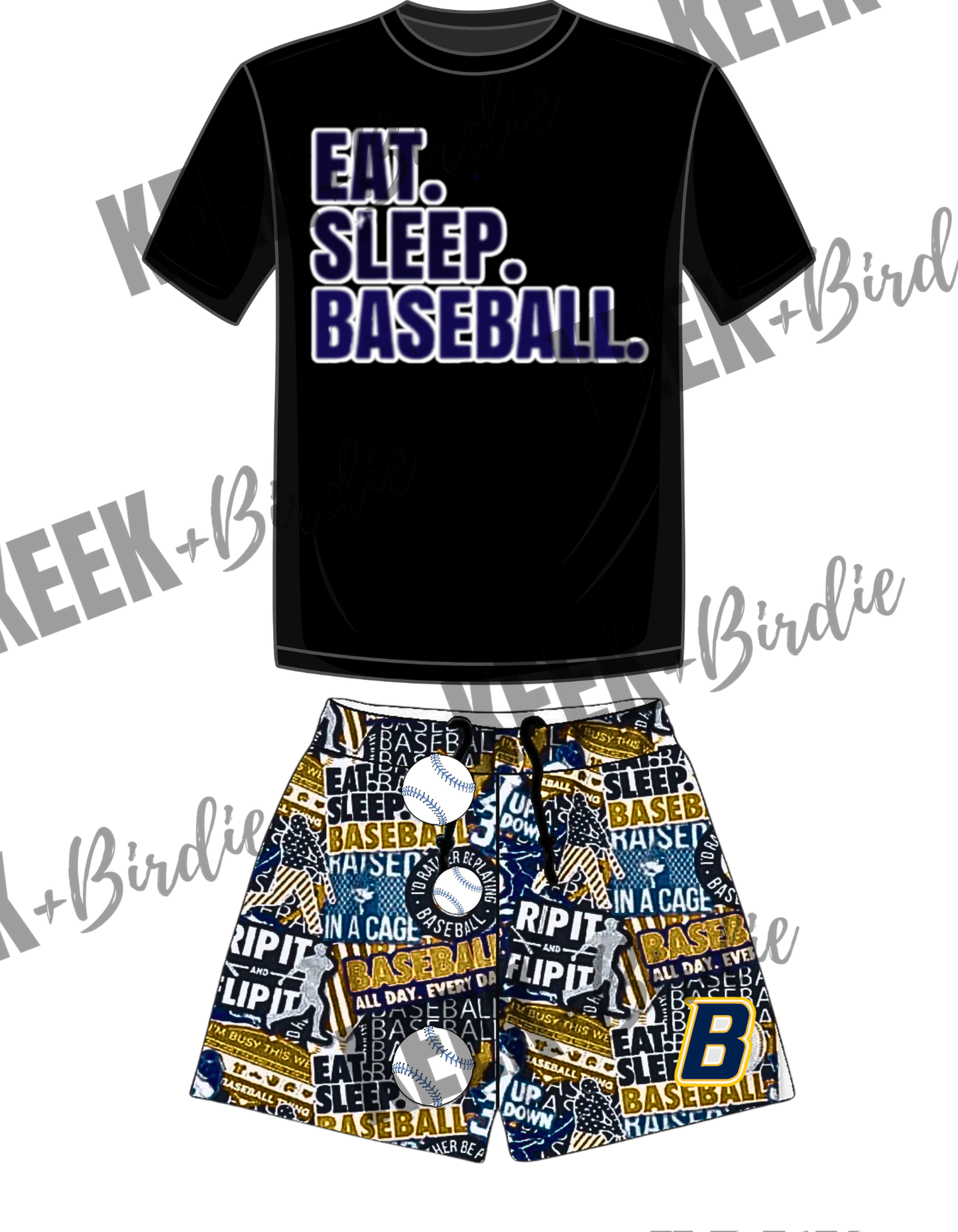 BB set eat sleep baseball