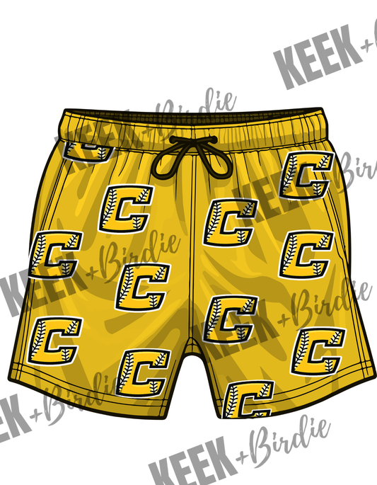 Canes Shorts Scatter Yellow