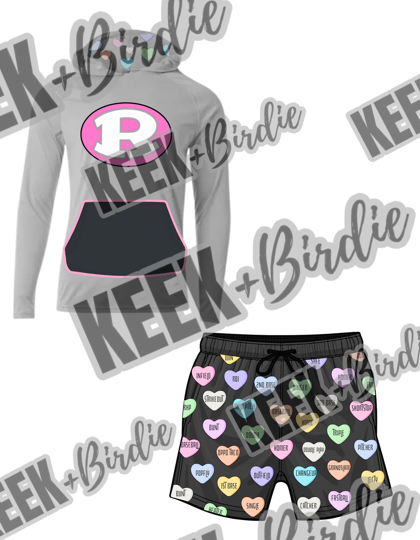 FH Valentines hooded LS shirt+Shorts set