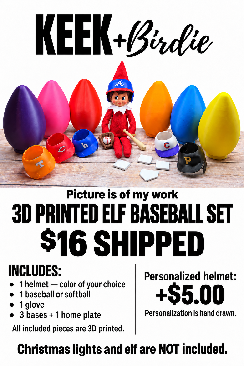 Elf On The Shelf Baseball Props