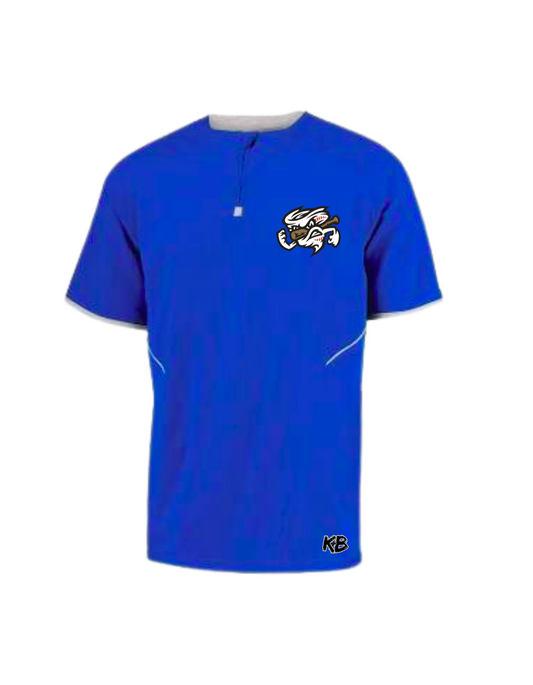 Chasers 1/4 zip pullover short sleeve-royal