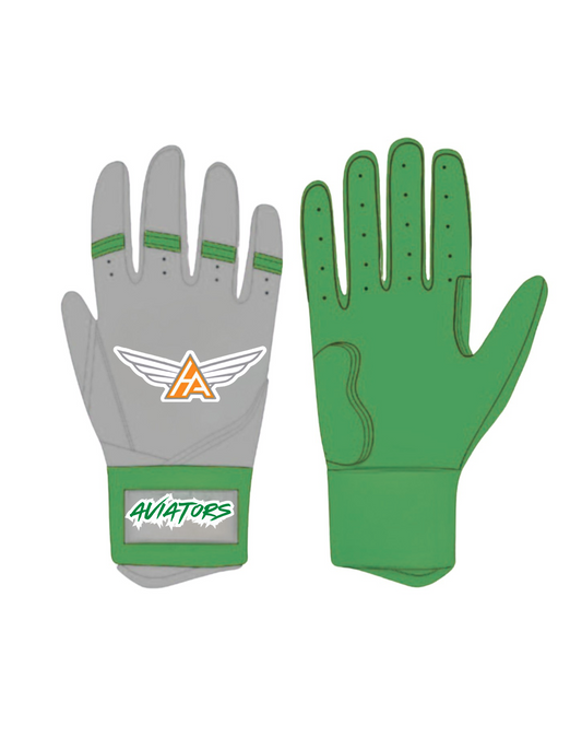 Aviators custom batting gloves green/grey