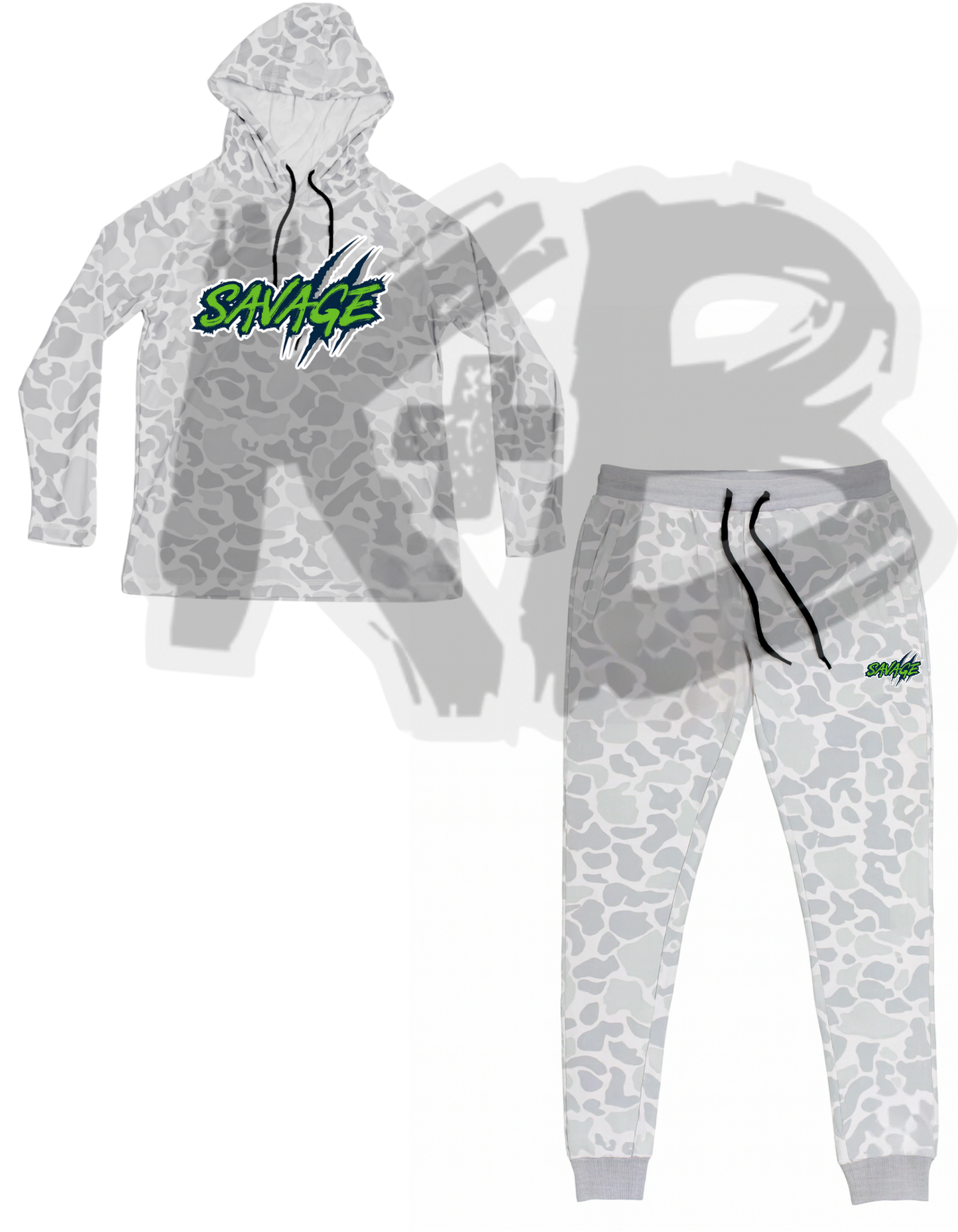 Savage Hoodie/Jogger Set white camo