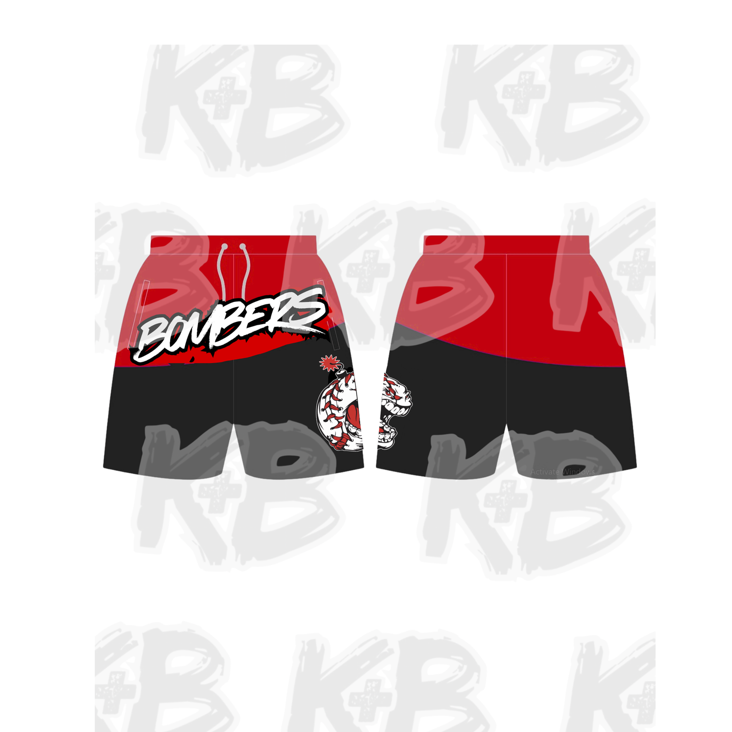 OB shorts red/black