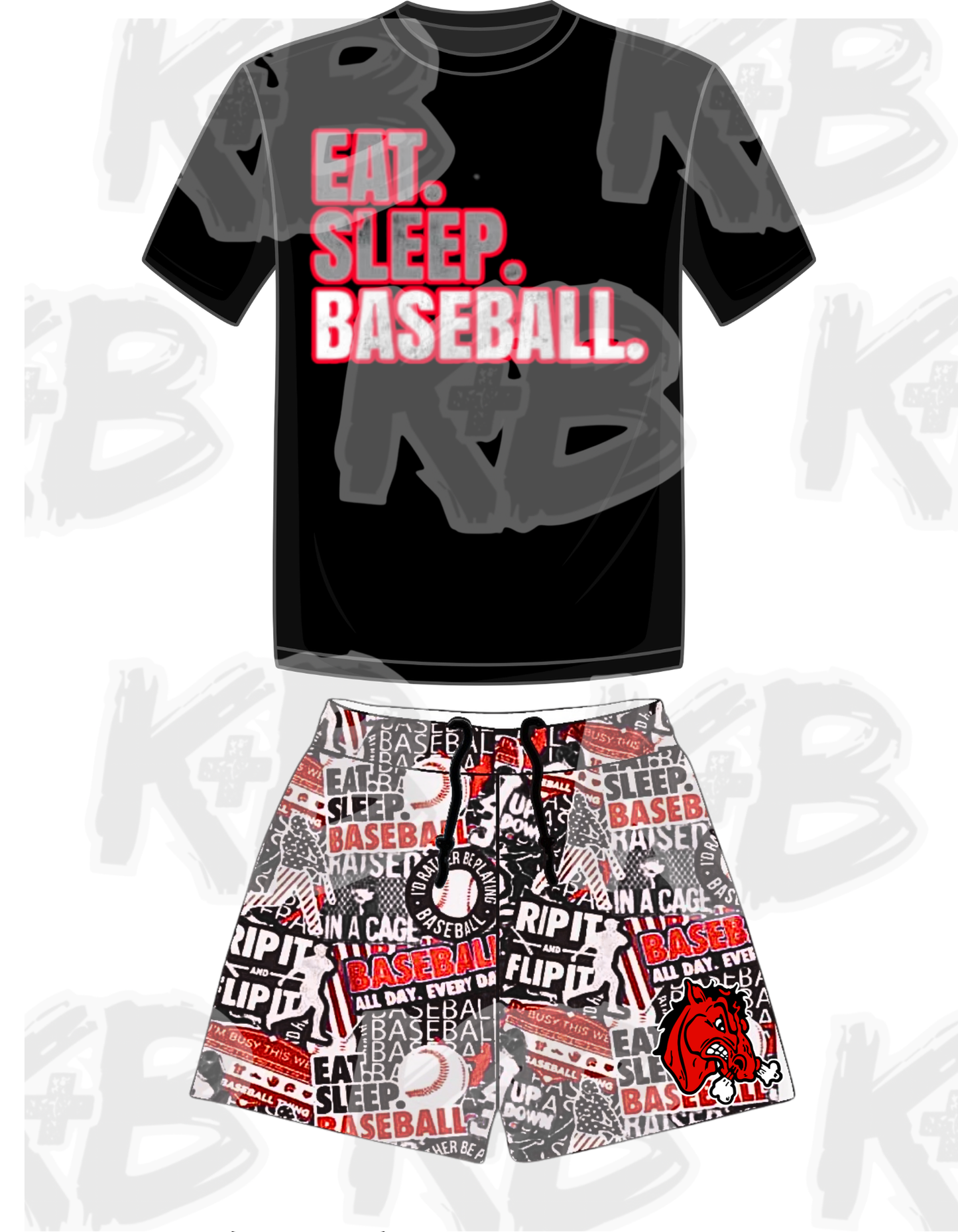 Big Red Eat. sleep. Baseball set