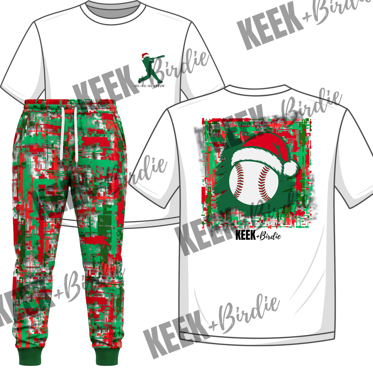 KB tshirt/Jogger Set- ho ho Homerun